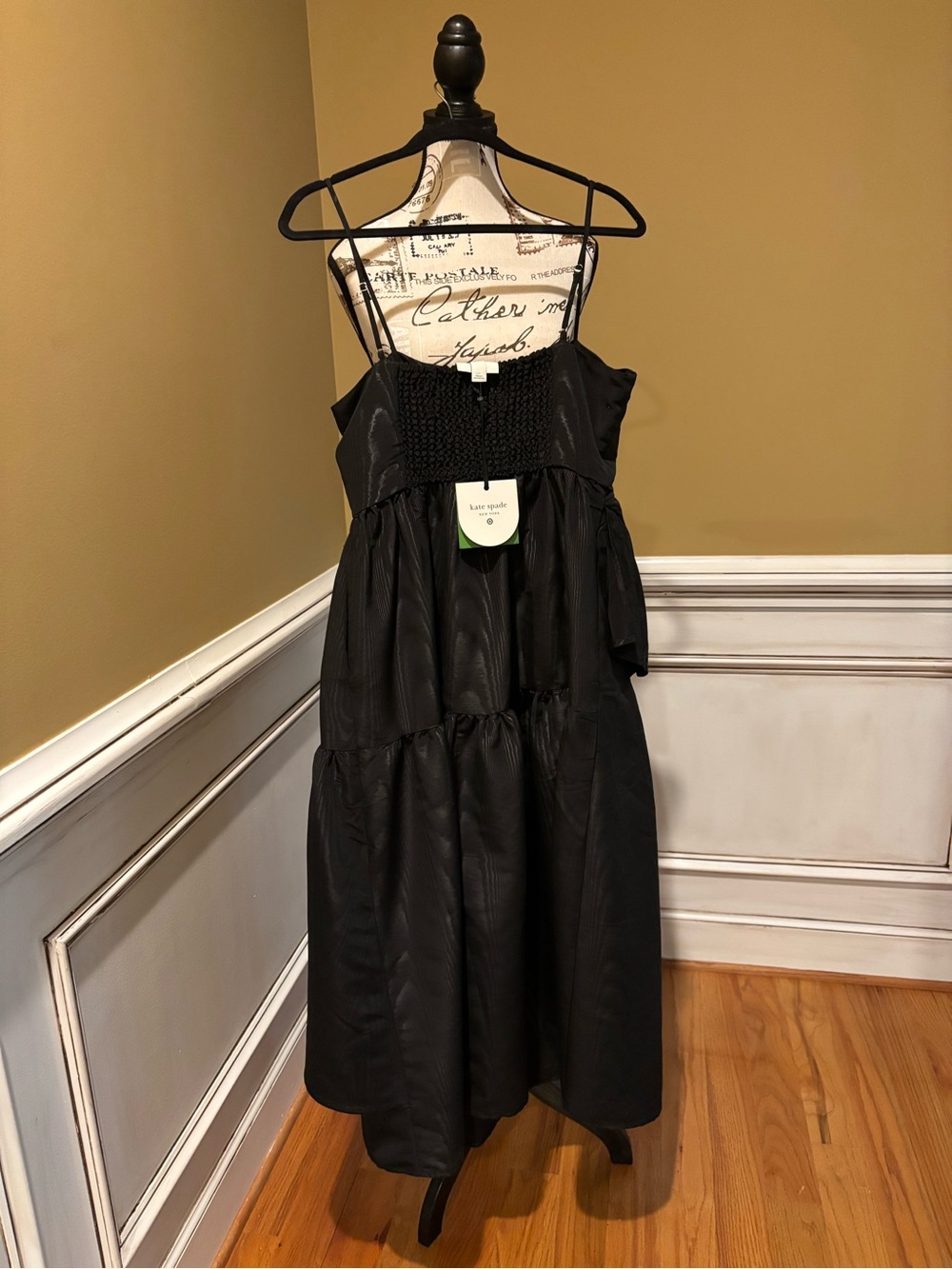 kate spade Black Tiered Ruffle Midi Dress - Picture 2 of 3